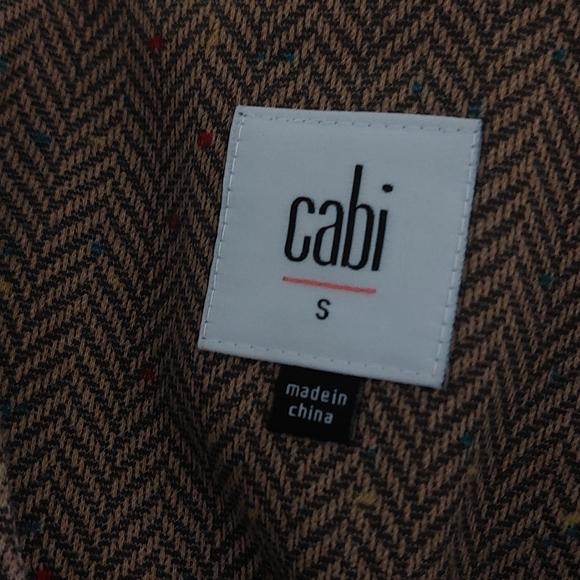 CAbi Brown Herringbone Pattern Penny Blazer Cotton Blend Jacket Womens Small - Picture 13 of 14